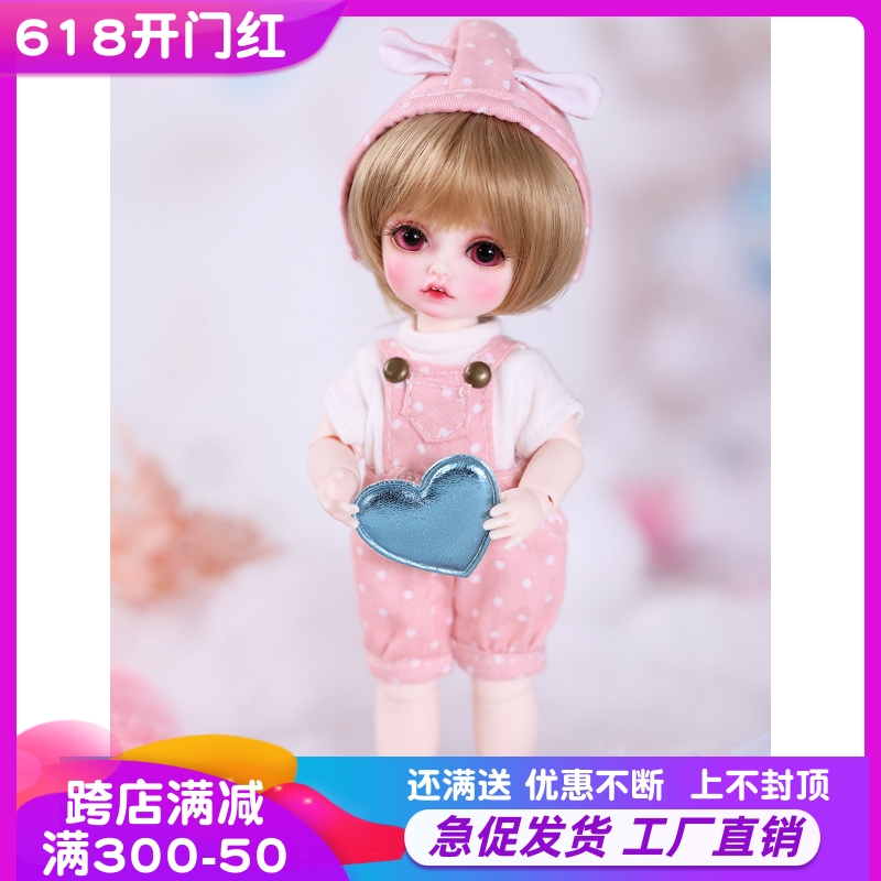 新款BJD娃娃衣服1/8女娃Bambi 同款套装 可爱粉色背带裤 礼品 模玩/动漫/周边/娃圈三坑/桌游 BJD/SJD/胶皮/OB娃娃 原图主图