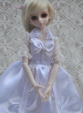 BJD娃娃 SD娃娃1/4分  百搭白色花裙子 蕾丝花边裙 洋装