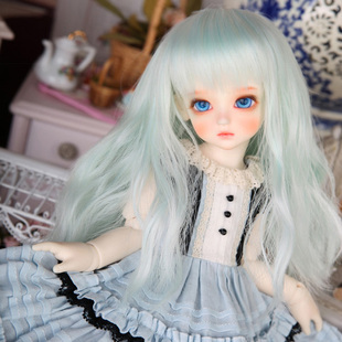 bjd/sd娃女 1/6分fallen angels URIEL同款 淡清绿色长卷发