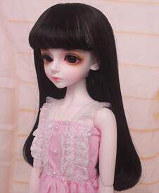 bjd sd娃娃4分女假发 高温发丝发尾微卷款 淡金微卷发（3色可选）