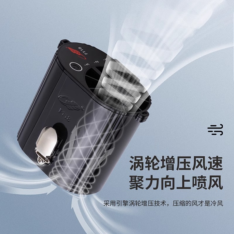 共田f118挂腰式挂脖小风扇芭蕉充电大功率超强力工地随身制冷静音