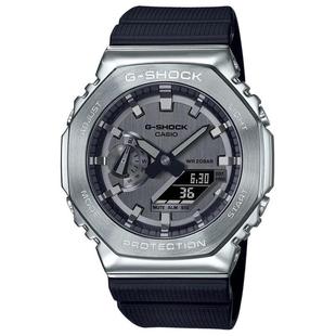 Shock卡西欧银色不锈钢休闲百搭中性腕表GM2100 CASIO 正品