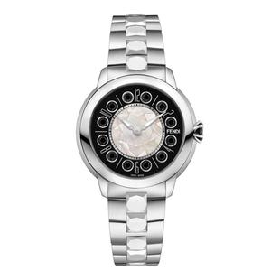 2023热销女式 正品 代购 芬迪FENDI 手表不锈钢简约银色日常休闲