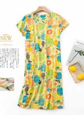 Casual short-sleeved cartoon print nightgown lady 印花家居服