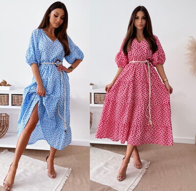 2021 Loose Ruffle Dress Lantern Sleeve Long dress women