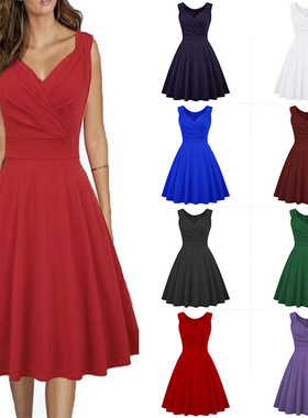 new casual retro light dress plus size dress women 连衣裙女