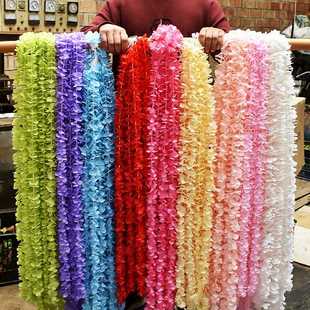 洋兰串婚礼堂吊顶花仿真婚庆长条假花绣球花串绢花婚礼道具装饰花