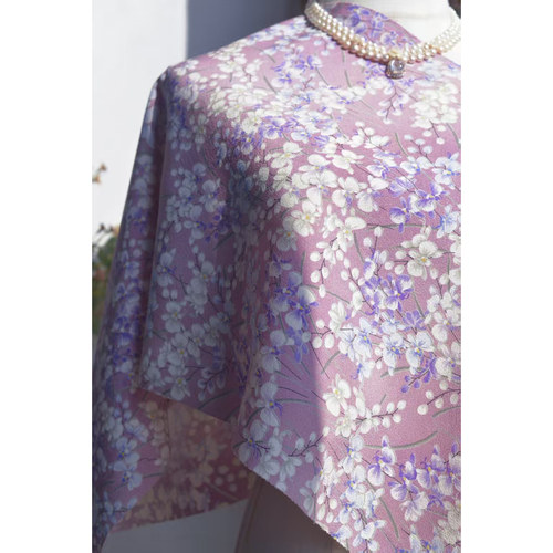 蝴蝶兰 油画感 正绢真丝小纹和服反解改娃衣眉子衣缘宋制旗袍汉服