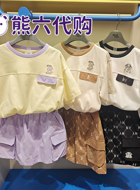 MLB儿童25新款男女童速干钻石老花凉感套装7AS1MD553/7FS1MD653