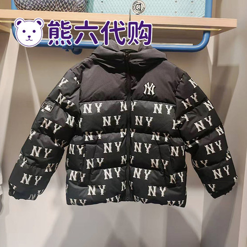 MLB儿童连帽满印老花鹅绒羽绒服