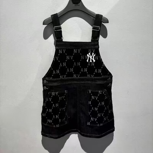 MLB儿童国内代购26春新款女童时尚NY印花牛仔背带连衣裙7FOPM0461