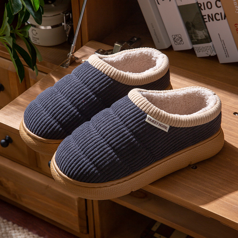 棉拖鞋男士秋冬季新款室内包跟家居加绒加厚保暖女毛棉鞋男款冬天