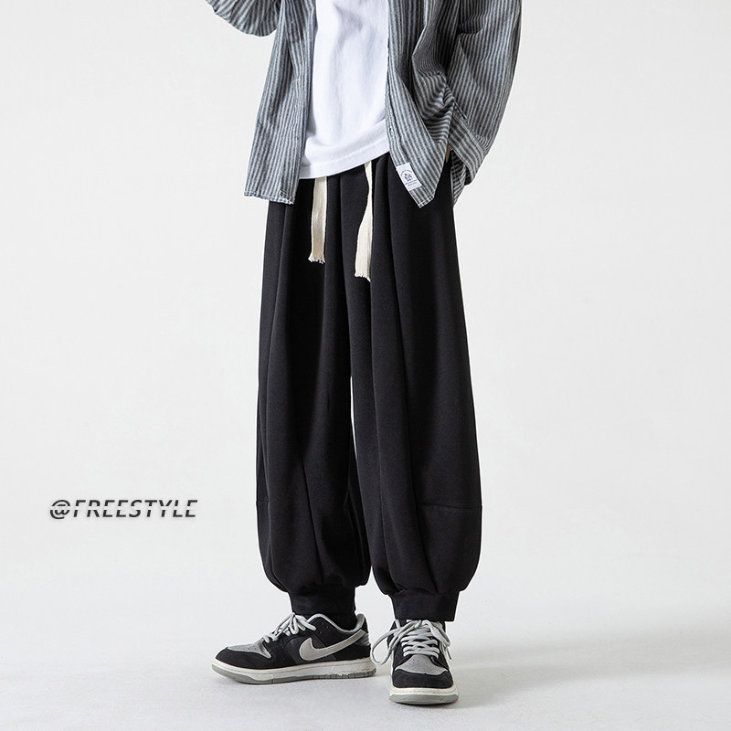 倔强工作室 日系潮牌直筒工装长裤子美式简约高街哈伦休闲裤男女