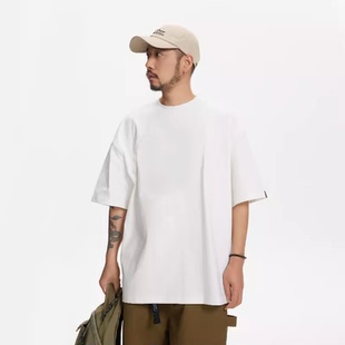 倔强工作室 重磅280g短袖t恤男女 纯棉白色夏季体恤基础款打底衫