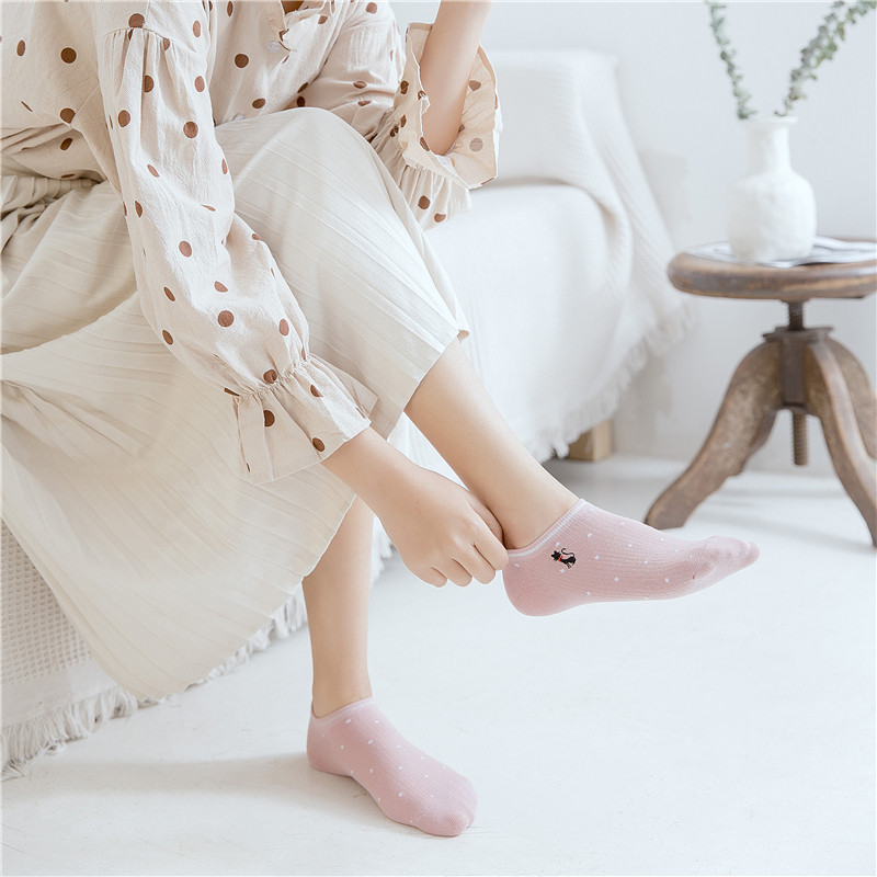 袜子女生短袜韩版学院风刺绣可爱纯棉低帮短筒袜日系百搭春季船袜,女士内衣/男士内衣/家居服,短袜,淘宝优惠券,粉丝福利购,淘宝优惠卷