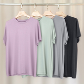 T恤 Lsooyeon 家居服短袖 春夏薄款 柔软高弹宽松凉感 水妍男女同款