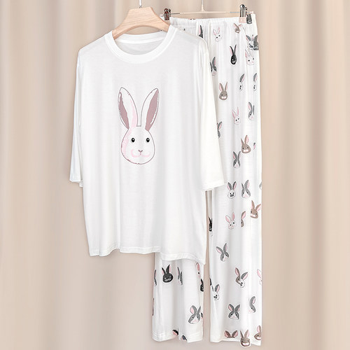 日系萌宠睡衣长款家居服套装