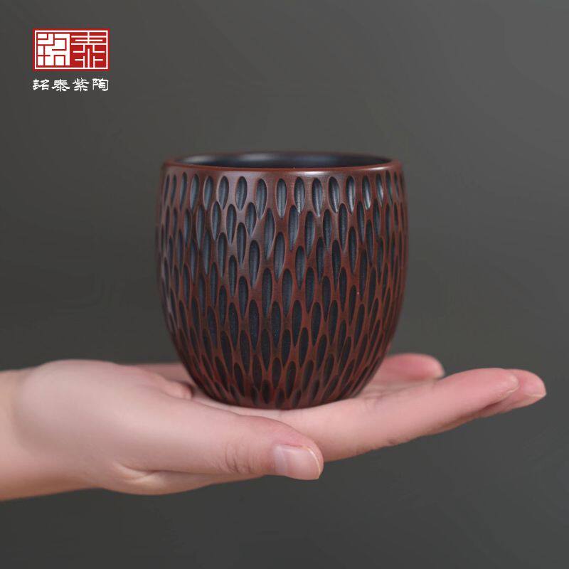 云南建水紫陶主人杯品茗杯网红客杯高端精品泡茶杯高端工夫茶具器