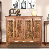 东南亚实木玄关柜入户玄关鞋 客厅家具餐边柜储物收纳柜 柜子泰式