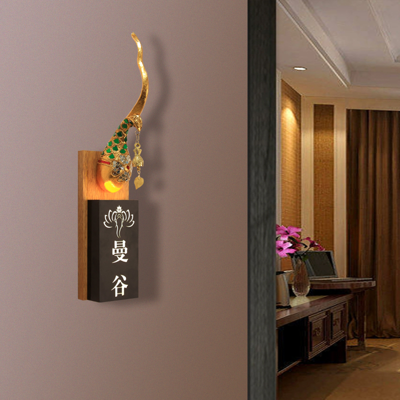 泰式發光門牌定制東南亞風格墻飾