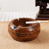 创意烟灰缸家用客厅茶室装 饰烟灰缸创意覆古实木办公桌灭烟缸摆件