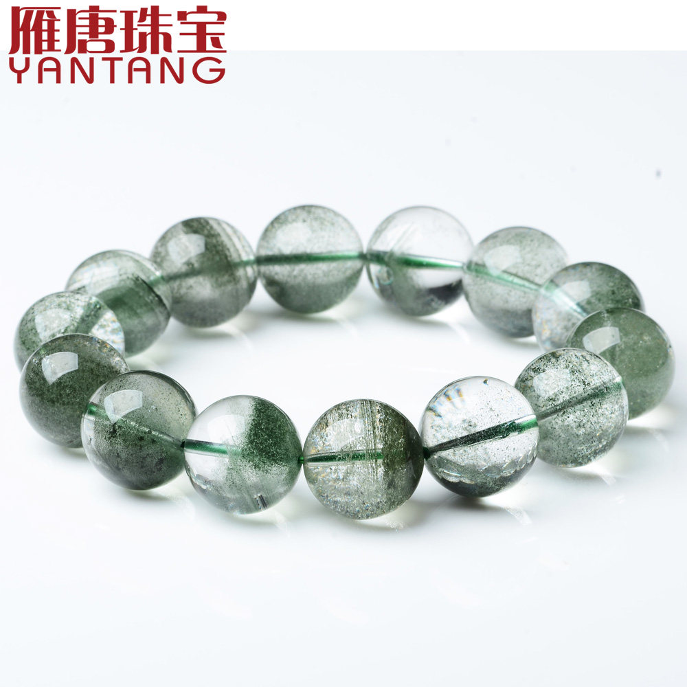 天然水晶巴西绿幽灵手链单圈女饰品 一物一图 男礼物满天星千层