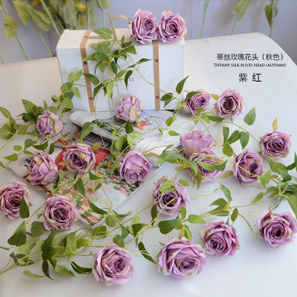 仿真欧式油画玫瑰花头 仿真花朵 拱门花艺 花材 DIY婚庆 开业活动