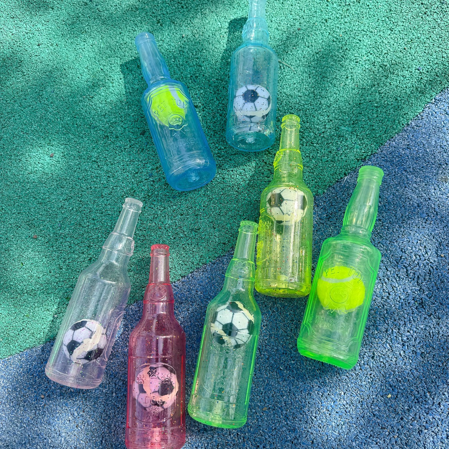 宠物狗狗水瓶酒瓶发声玩具自嗨解闷神器磨牙耐咬互动网球足球瓶子