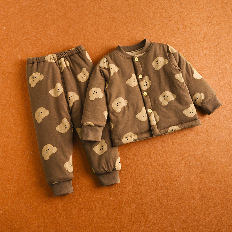 儿童棉袄宝宝加厚棉衣内胆套装婴儿棉服外套上衣秋冬款保暖裤外出