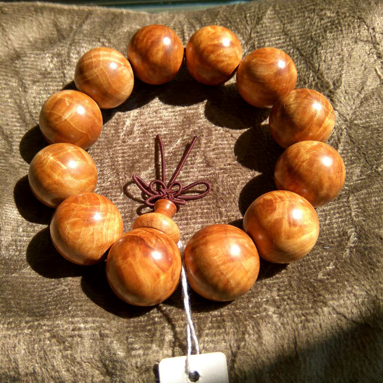 东北杵榆瘤花一物一拍水波根料精品佛珠念珠手串小孔正圆高抛新品