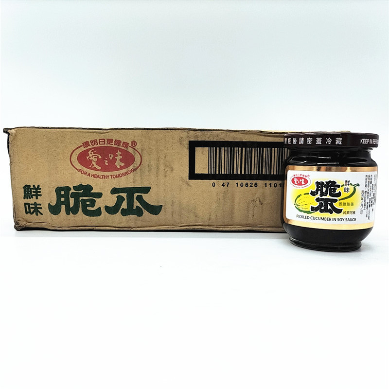 台湾进口咸菜酱菜下饭菜 爱之味鲜味脆瓜180g*12罐花瓜醃漬香脆甜