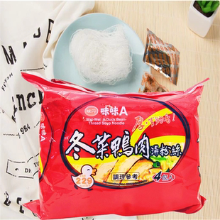 中国台湾味丹味味A冬菜鸭肉汤粉丝4包入美味营养香醇独特老少皆宜