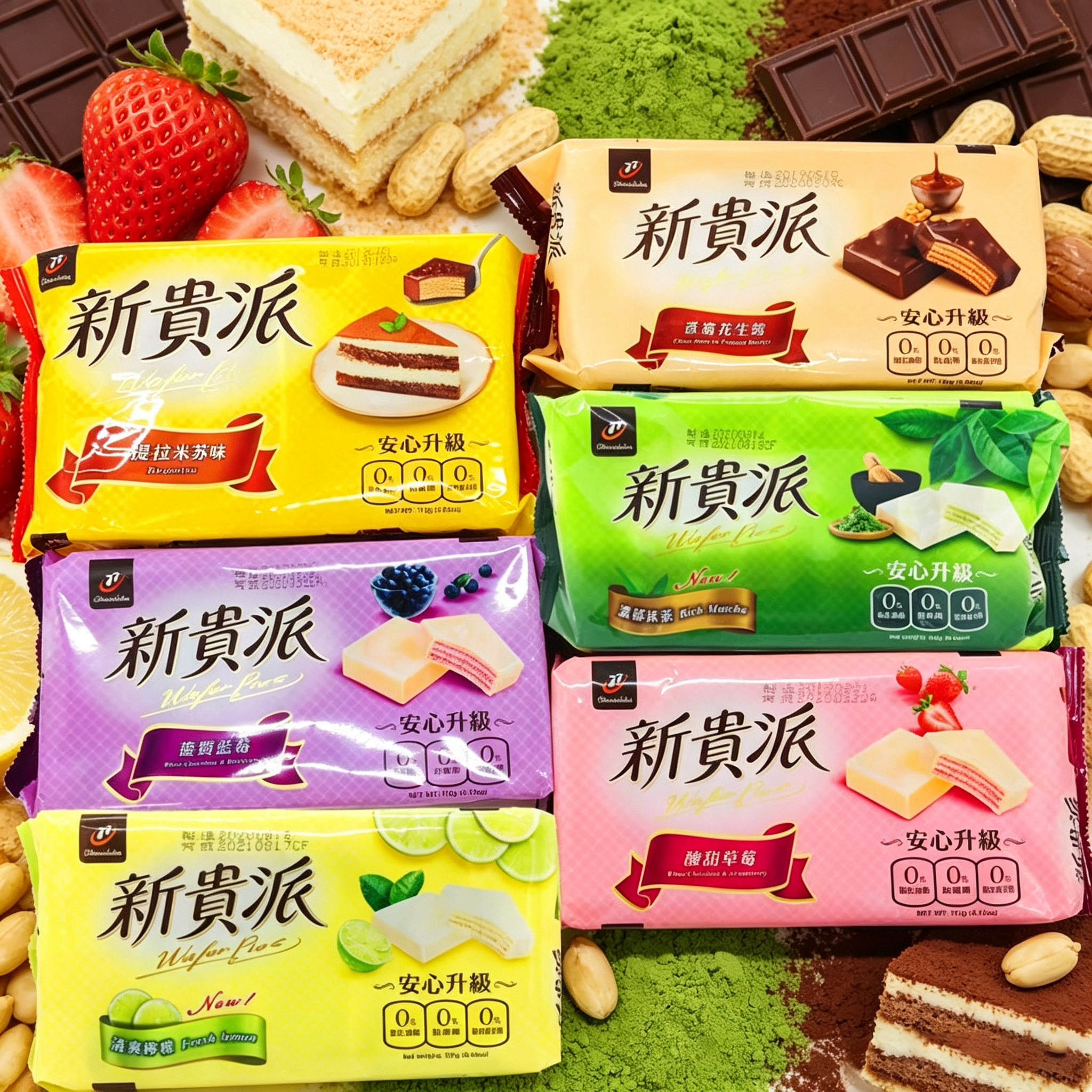 包邮77新贵派提拉米苏乳酸抹茶蓝莓花生草莓炼乳柠檬焦糖海盐