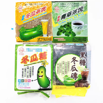 台湾义峰结晶青草茶块370G、冬瓜茶砖原味575g、冬瓜茶砖黑糖575g