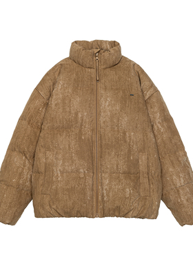 IEID美式复古立领羽绒服外套大码宽松男士冬季帅气保暖休闲羽绒衣