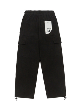 IEID秋季新品美式复古灯芯绒工装裤子大码宽松百搭立体口袋长裤男