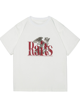 IEID夏季美式高街潮牌羽翼天使印花短袖t恤男大码宽松休闲上衣