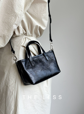 新款真皮头层牛皮手提小方包女迷你托特包通勤休闲单肩斜挎小菜篮