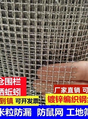 钢丝网镀锌编织网04孔玉米粒粮仓网防老鼠铁丝网晒蚯蚓工地筛沙网
