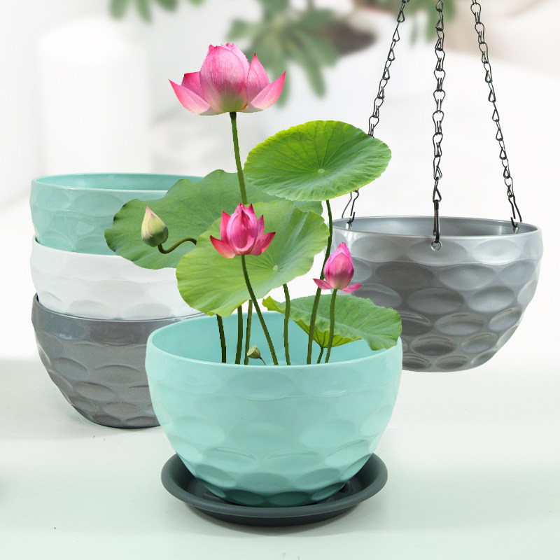 树脂碗盆园艺养花多肉绿萝盆加厚睡莲碗莲无孔花盆阳台室内种植盆