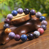 南非天然舒俱来手链10.8mm糖果色皇家紫饰品苏纪石礼物圆珠35.1g