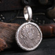 老货古董钱币古罗马纯银钱币925纯银手工镶嵌吊坠收藏纪念币国潮