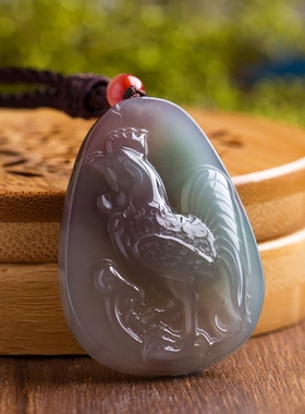 天然吊坠手工雕刻挂件紫绿玛瑙