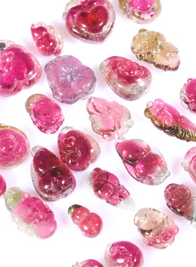 西瓜碧玺红绿蓝黄色小配饰吊坠