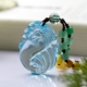 万里挑一 福兽纯手工雕件 送证书 天然瑞士蓝托帕石吊坠 收藏级
