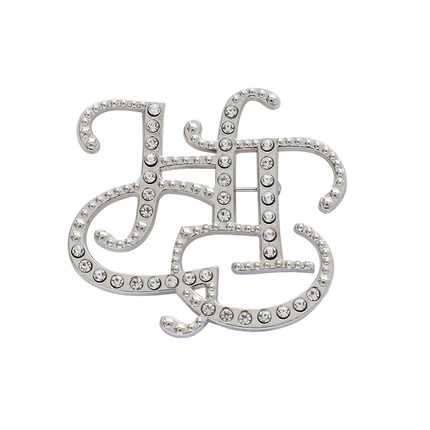 HTCU 基础图形LOGO镶钻胸针镂空别针配饰