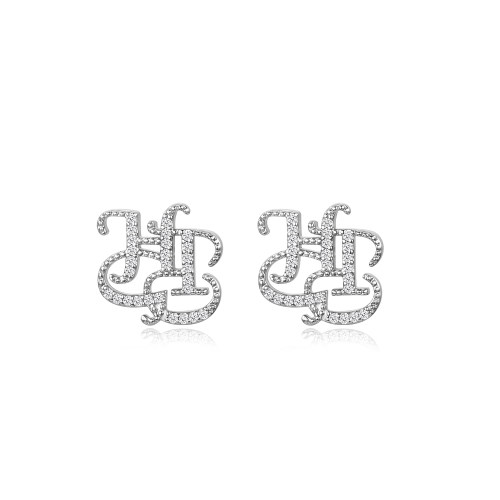 HTCU基础图形LOGO镶钻耳钉