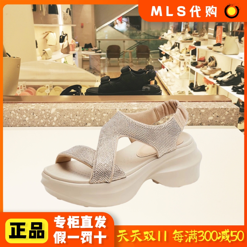 思加图 2025年夏季学院青年厚底女鞋纯凉鞋国内正品代购EE507 BL5