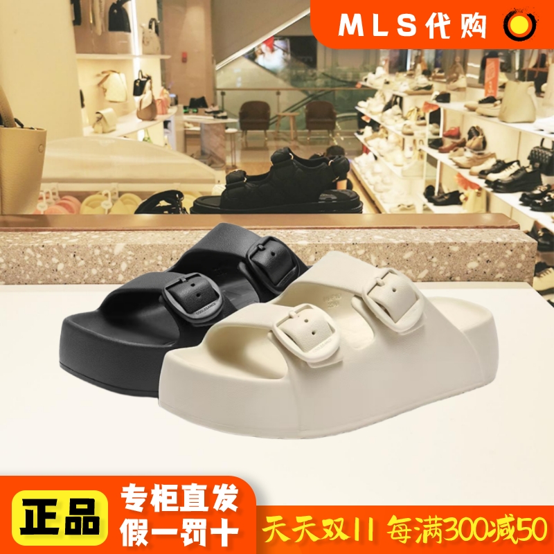 百丽2025夏季厚底老爹运动凉鞋