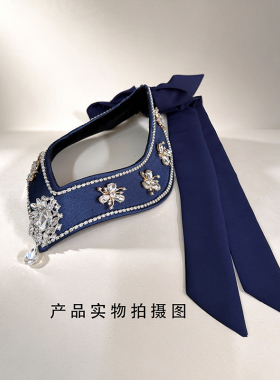 蒙古族顶碗舞蓝色头饰民族风发饰品额头链子演出舞蹈帽子头饰妆造